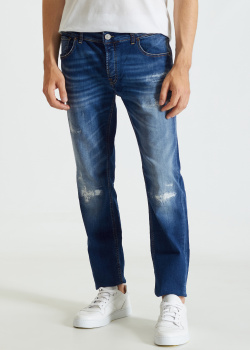Синие джинсы PMDS с потертостями, фото
